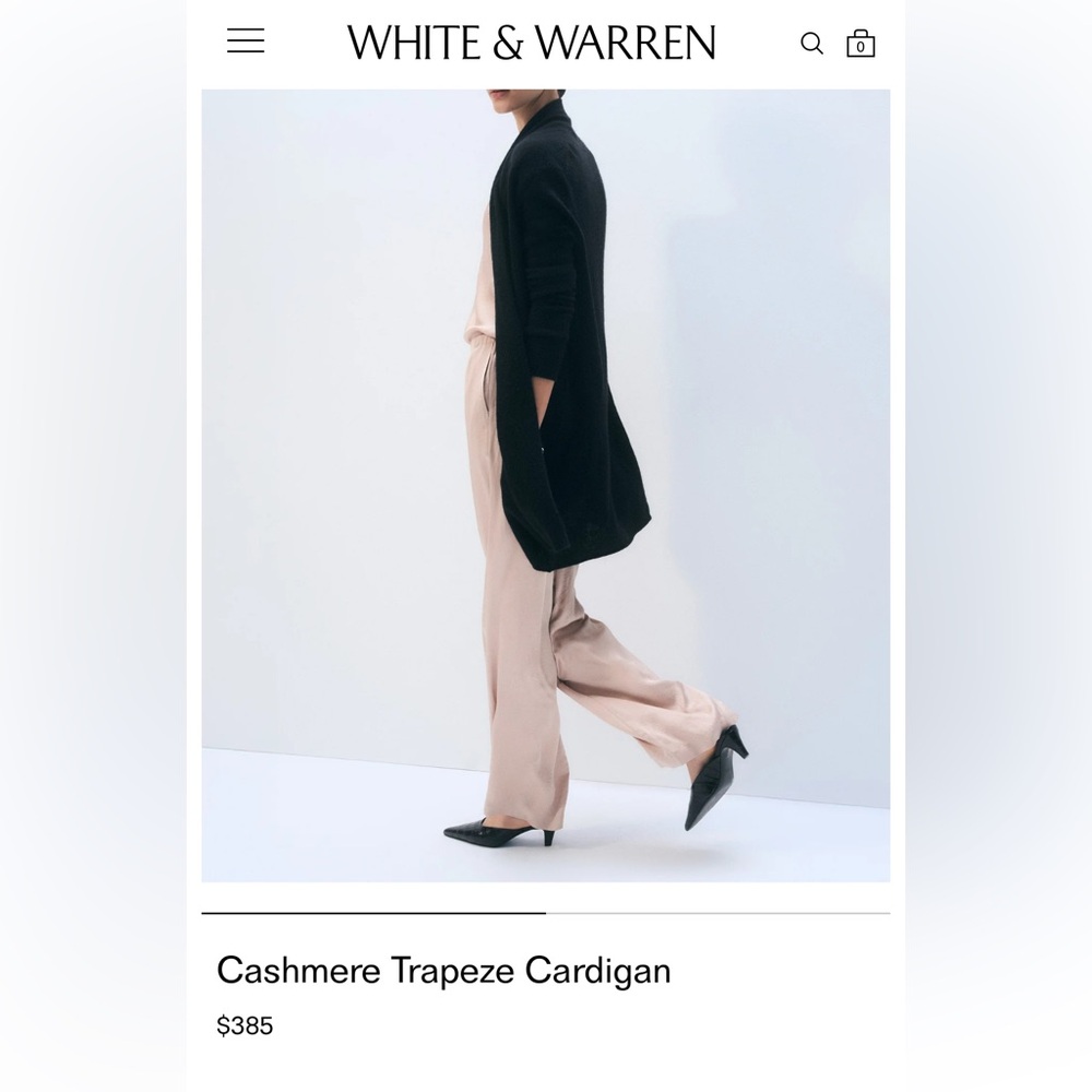 100% Cashmere Cardigan - White + Warren